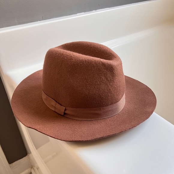 Elegant Pink and Brown Women's Fedora Hat Set Both 100% Wool - Picture 5 of 15
